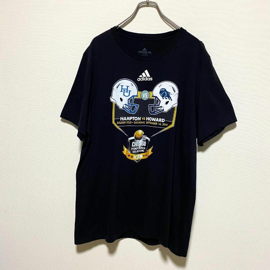 adidas(アディダス)のアメリカ古着　アディダス　半袖　Ｔシャツ　カレッジ　プリント　アメフト　Q148 メンズのトップス(Tシャツ/カットソー(半袖/袖なし))の商品写真