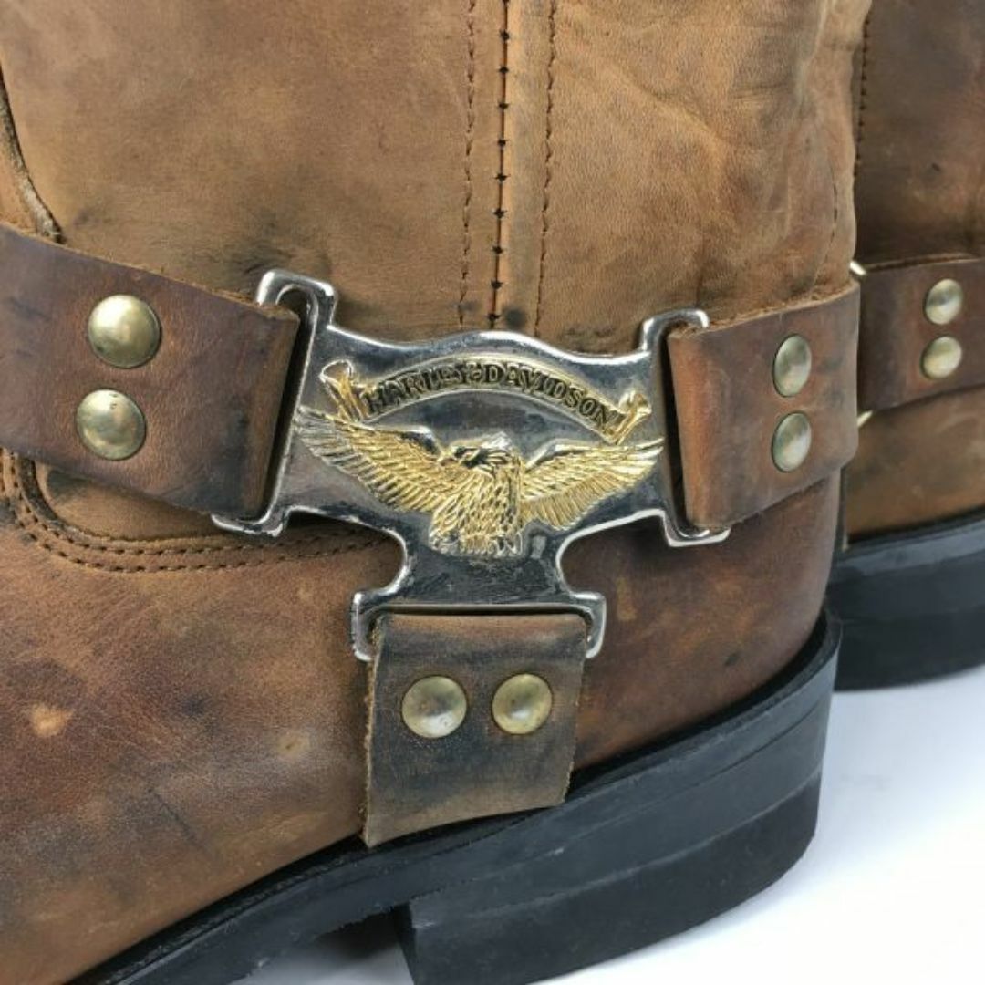 Harley Davidson(ハーレーダビッドソン)のビンテージ/Vintage 品　ハーレーダビッドソン　size10M 27.5-28.0程度　本革/レザー　ライディング/バイクブーツ　ブラウン/茶/BROWN〉管No.WM70 #BUZZBERG メンズの靴/シューズ(ブーツ)の商品写真