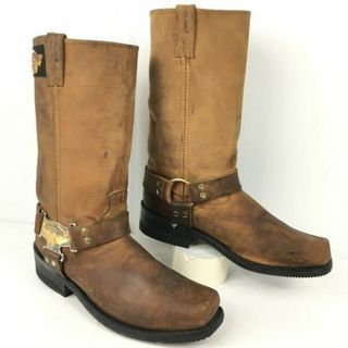 ハーレーダビッドソン(Harley Davidson)のビンテージ/Vintage 品　ハーレーダビッドソン　size10M 27.5-28.0程度　本革/レザー　ライディング/バイクブーツ　ブラウン/茶/BROWN〉管No.WM70 #BUZZBERG(ブーツ)