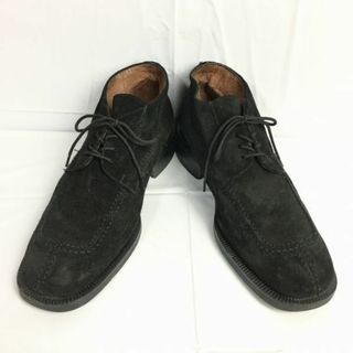 ヴェルサーチ(VERSACE)の試着交換OK！versace classic ヴェルサーチ　クラシック【size 41.5 26.0-26.5】　チャッカブーツ〈黒/BLACK/ブラック〉スエード調　ビンテージ/Vintage/　boots　管NO.WZC-121 #BUZZBERG(ブーツ)