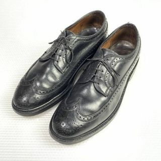 60s?70s/外側Vクリート ビンテージ★ブランド不明★サイズ11★28.5-29.0cm程度★ロングウイングチップ ケンムール★ブラック◆is6-10 #BUZZBERG(ドレス/ビジネス)