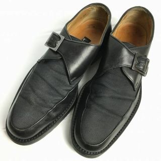 バリー(Bally)のBALLY　バリー　イタリア製　モンクストラップ　ビジネスシューズ〈黒/BLACK/ブラック〉　サイズ7　25.5-26　管NO.ZD-92 #BUZZBERG(ドレス/ビジネス)