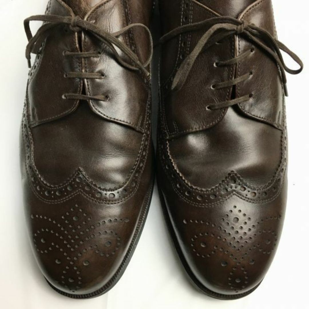 Bally(バリー)の試着交換OK！BALLYバリー　Vintage/ビンテージSUISSEモデル　大きめ12E　ウイングチップ　ビジネスシューズ　ブラウン　　管NO.ZE-81 #BUZZBERG メンズの靴/シューズ(ドレス/ビジネス)の商品写真