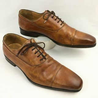 試着交換OK！MAGNANNI/マグナーニ　ロングノーズ/キャップトゥ　内羽根ストレートチップ〈ブラウン/茶/BROWN〉size42　26.5-27.0程度/メンズ/菅NO.WZE-157 #BUZZBERG(ドレス/ビジネス)