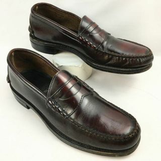 ビンテージ/Vintage 品　ジョンストン＆マーフィー/ARISTCRAFT　アリスト　コインローファー　バーガンディ　size9.5C　26.0-27.0/メンズ/loafer shoes〕菅NO.WZG-155 #BUZZBERG(スリッポン/モカシン)