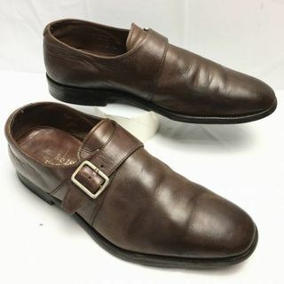 LOAKE　ローク【size7　25.5〈ブラウン/茶/BROWN〉】70s-80s? イングランド製 ビンテージ/Vintage 　モンクストラップ　ビジネスシューズ/メンズ/菅NO.WZG-37 #BUZZBERG(ドレス/ビジネス)