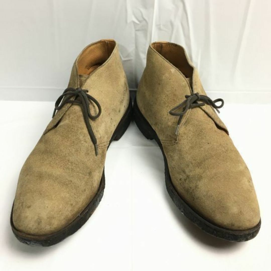 Church's(チャーチ)の旧ベルルッティ　3都市ビンテージ/Vintage 　クレープソールチャッカブーツ　size26.5-27.0相当　ベージュ/メンズ/men's Boots/Shoes〕菅NO.WZE-71 #BUZZBERG メンズの靴/シューズ(ブーツ)の商品写真