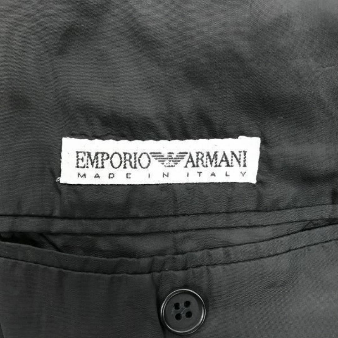 Emporio Armani(エンポリオアルマーニ)の80s-90sビンテージ?/イタリア製★エンポリオアルマーニ★テーラードジャケット【M-L程度/黒】ダブルブレスト/薄手◆BA84春 #BUZZBERG メンズのジャケット/アウター(テーラードジャケット)の商品写真