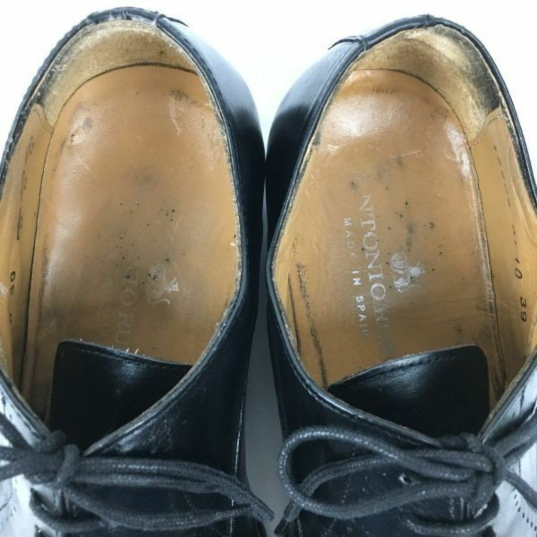 スペイン製/ビンテージ/Vintage 　ANTONIO RUFU/アントニオルフォ【size39　24.5〈黒/BLACK/ブラック】メダリオン　ホールカット ビジネスシューズ/メンズ//菅NO.WZA-439 #BUZZBERG メンズの靴/シューズ(ドレス/ビジネス)の商品写真