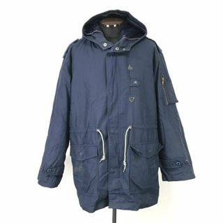 ヒューストン/Houston★USAF/米空軍/PARKA COAT/モッズコート【Mens size -L/紺/navy】裏地ボア/フライトジャケット/Jumpers◆XBH96-ｂ #BUZZBERG(モッズコート)