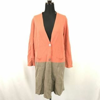 Made in Italy★CIVIDINI/チヴィディーニ★ロング丈カーディガン/ワンピース【women’s size -42/オレンジ×グレー/orange×gray】◆BH229 #BUZZBERG(ひざ丈ワンピース)