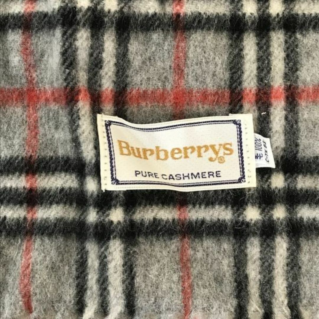 BURBERRY(バーバリー)の90sVintage★Burberrys/バーバリー★カシミア/マフラー/ストール【108×22/Gray/グレー/チェック柄】cashmere/Scarf◆CM48 #BUZZBERG レディースのファッション小物(マフラー/ショール)の商品写真