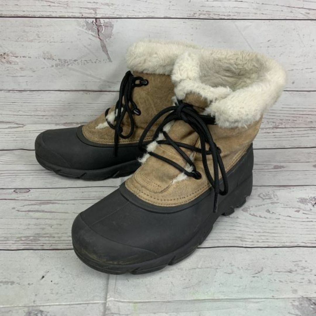 SOREL(ソレル)のカナダ名門★SOREL/ソレル★シンサレート中綿/スノーブーツ【24.5/黒×ベージュ】レディース/スノーエンジェルレース/防水/保温◆WB6-07 #BUZZBERG レディースの靴/シューズ(ブーツ)の商品写真