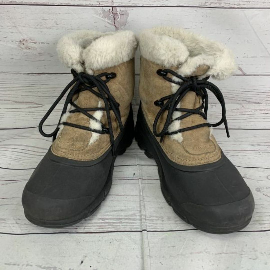 SOREL(ソレル)のカナダ名門★SOREL/ソレル★シンサレート中綿/スノーブーツ【24.5/黒×ベージュ】レディース/スノーエンジェルレース/防水/保温◆WB6-07 #BUZZBERG レディースの靴/シューズ(ブーツ)の商品写真