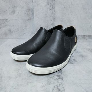 エコー(ECCO)の【美品】 ECCO SOFT 7 スリッポンシューズ 35 （22.0cm） 黒(スリッポン/モカシン)