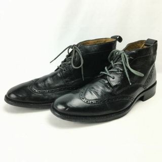 コールハーン(Cole Haan)のCOLE HAAN/コールハーン　チャッカブーツ　サイズ7.5M　25.0-25.5程度　黒　ウイングチップ　管No.ZC-211 #BUZZBERG(ブーツ)