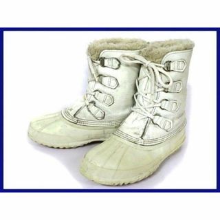 ソレル(SOREL)のカナダ製ビンテージ品★ソレル/SOREL【24.5-25.5程度/白】重厚本革スノーブーツ◆2@B89 #BUZZBERG(ブーツ)