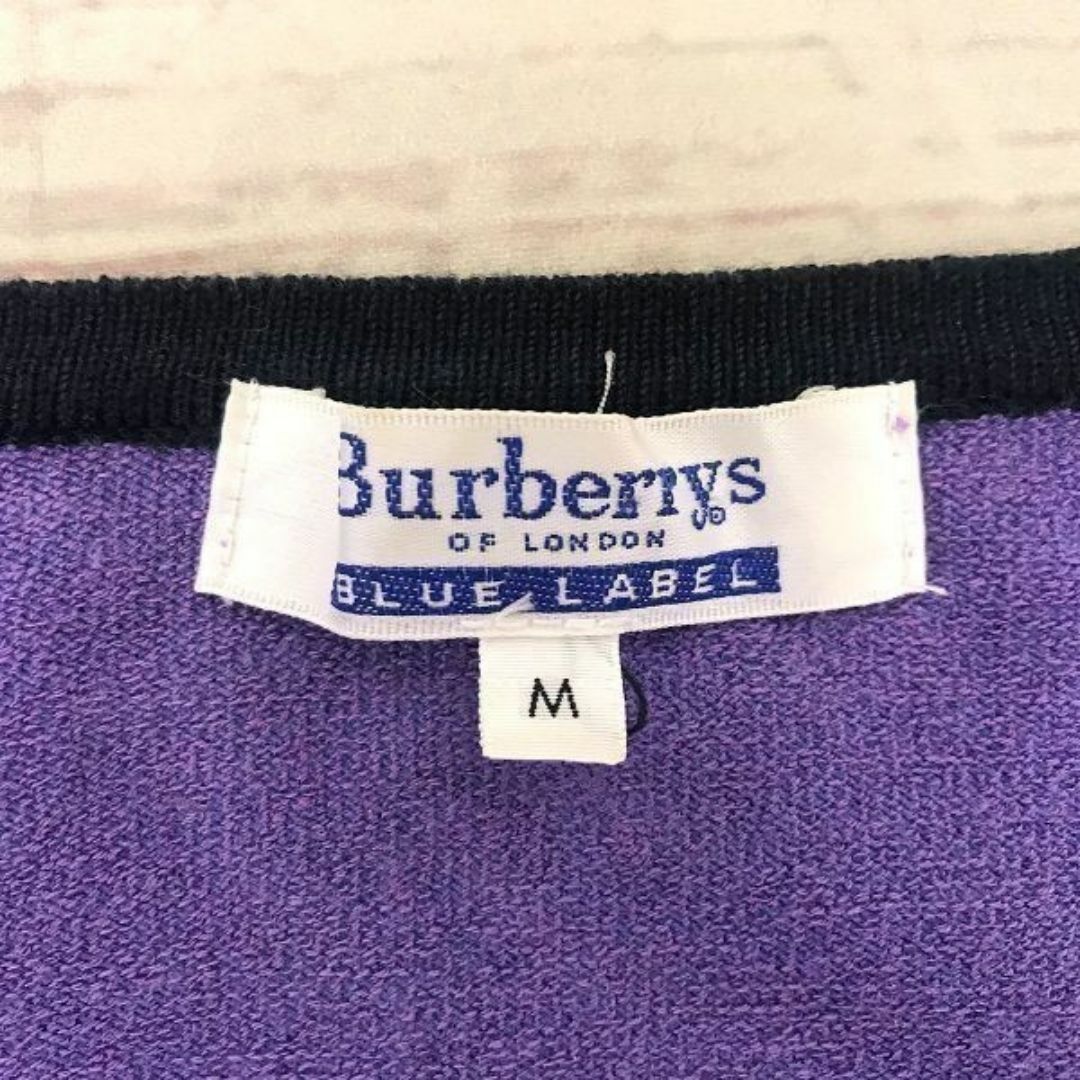 BURBERRY BLUE LABEL(バーバリーブルーレーベル)の90sVintage★Burberrys/バーバリー ブルーレーベル★長袖カーディガン＆キャミソール★アンサンブル【レディースM/紺×紫】三陽商会◆2i02 #BUZZBERG レディースのトップス(カーディガン)の商品写真