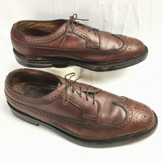 試着交換OK！1987年製？　FLORSHEIM　フローシャイム　ケンムール　ウイングチップ　ビジネスシューズ〈ブラウン/茶/BROWN〉size10E　27.5-28.0/メンズ/菅NO.WZF-42 #BUZZBERG(ドレス/ビジネス)