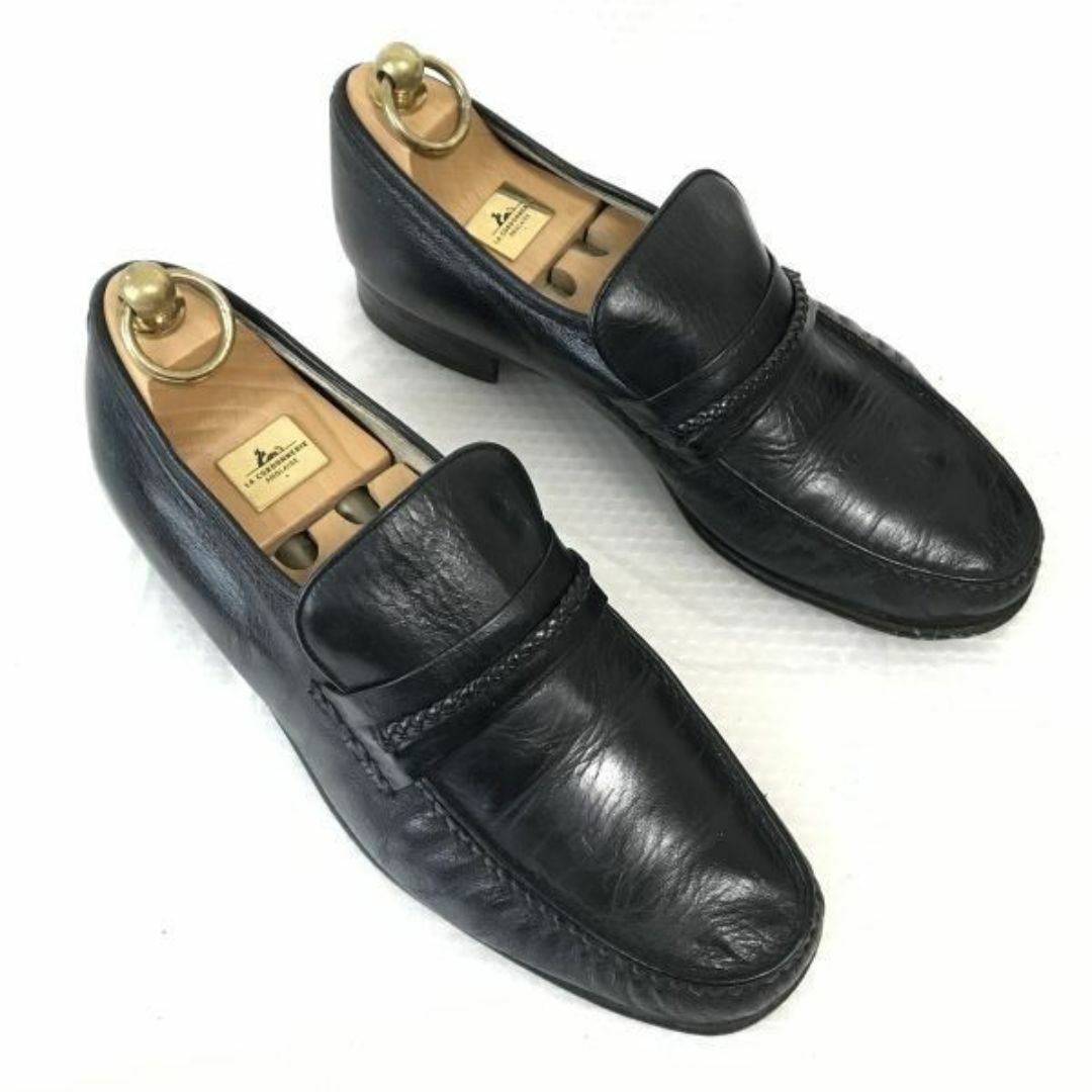 60s-70s?/ビンテージ★Jarman MOCCASIN/ジャーマン★本革/ローファー/モカシン【24.5EE/黒/BLACK】スリッポン/ビジネス/dress shoes◆pF-93 #BUZZBERG メンズの靴/シューズ(スリッポン/モカシン)の商品写真