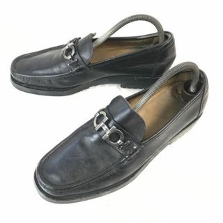 イタリア製★Salvatore Ferragamo【7EE/25.0-25.5/黒/BLACK】本革/ビットモカシン/ローファー/ビジネス/dress shoes◆pD-78 #BUZZBERG(スリッポン/モカシン)