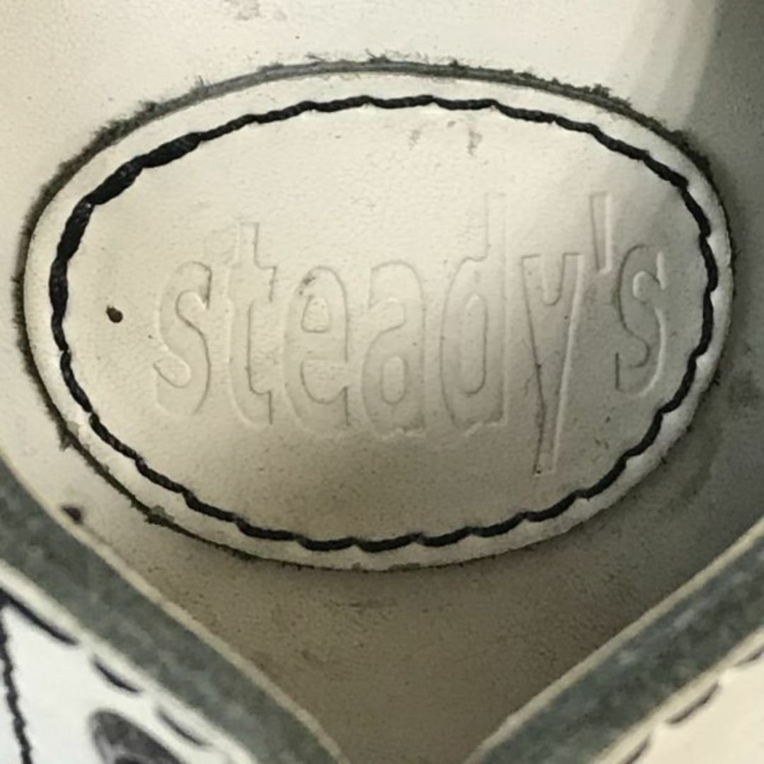 イングランド★Steady's STREET BOOTS★本革/スチールトゥブーツ/UKロック系【39/24.5程度/白/white】厚底/◆WB72-2 #BUZZBERG メンズの靴/シューズ(ブーツ)の商品写真