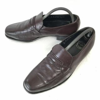 80s-90s ビンテージ/Vintage　フローシャイム/FLORSHEIM★本革/グッドイヤー製法/ローファー/モカシン【9D/26.5-27.0/茶/BROWN】dress shoes◆pD-45 #BUZZBERG(スリッポン/モカシン)