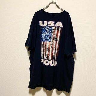 ヴィンテージ(VINTAGE)のアメリカ古着　USA PROUD　ミリタリー　軍人　半袖　Tシャツ　クルーネック(Tシャツ/カットソー(半袖/袖なし))