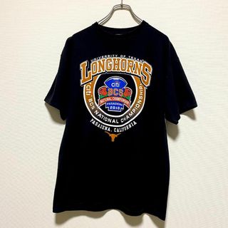 デルタ(DELTA)のアメリカ古着　テキサス大学　カレッジプリント　半袖　Ｔシャツ　アメフト　Q161(Tシャツ/カットソー(半袖/袖なし))