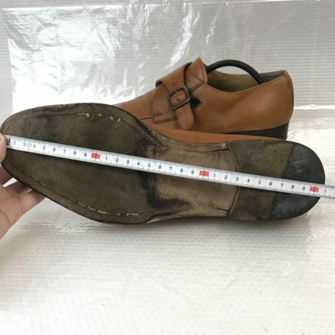 イタリア製★massimo germani★本革/マッケイ製法/モンクストラップ/Uチップモカ【46/27.5-28.0/茶/BROWN】ビジネス/dress shoes◆pG-177 #BUZZBERG メンズの靴/シューズ(ドレス/ビジネス)の商品写真