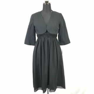 シップス(SHIPS)の日本製★SHIPS★ボレロ&シフォンワンピース/セットアップ【レディース上下S/黒/black】パーティー/結婚式/Jackets/skirt/Set up◆mBH314 BUZZBERG(スーツ)