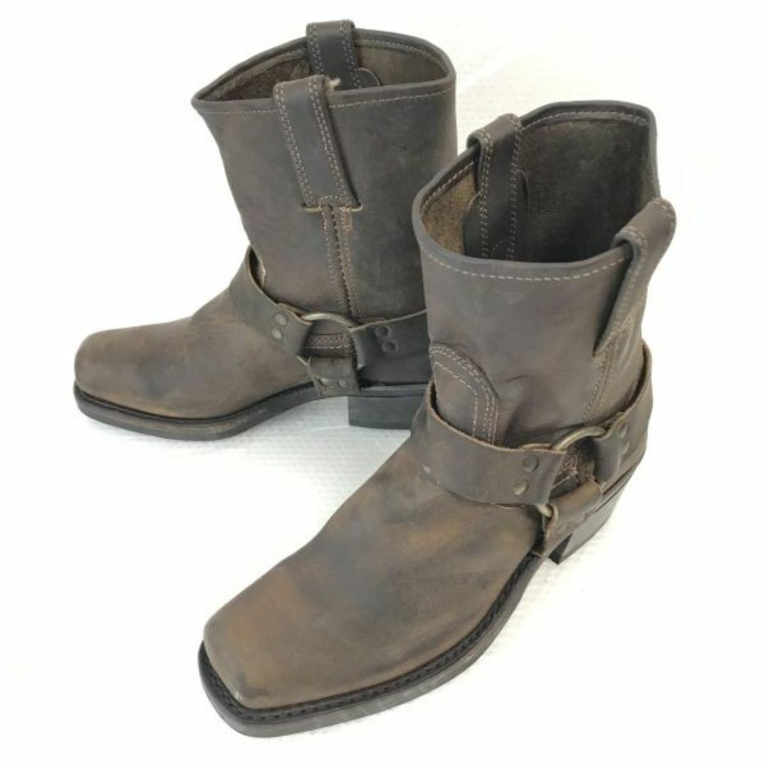 USA製ビンテージ★フライ/FRYE【6.5M/23.5cm/茶/BROWN】ハーネス/リングブーツ/本革/グッドイヤー製法/ウエスタン/boots/Shoes◆bWB98-5　#BUZZBERG レディースの靴/シューズ(ブーツ)の商品写真