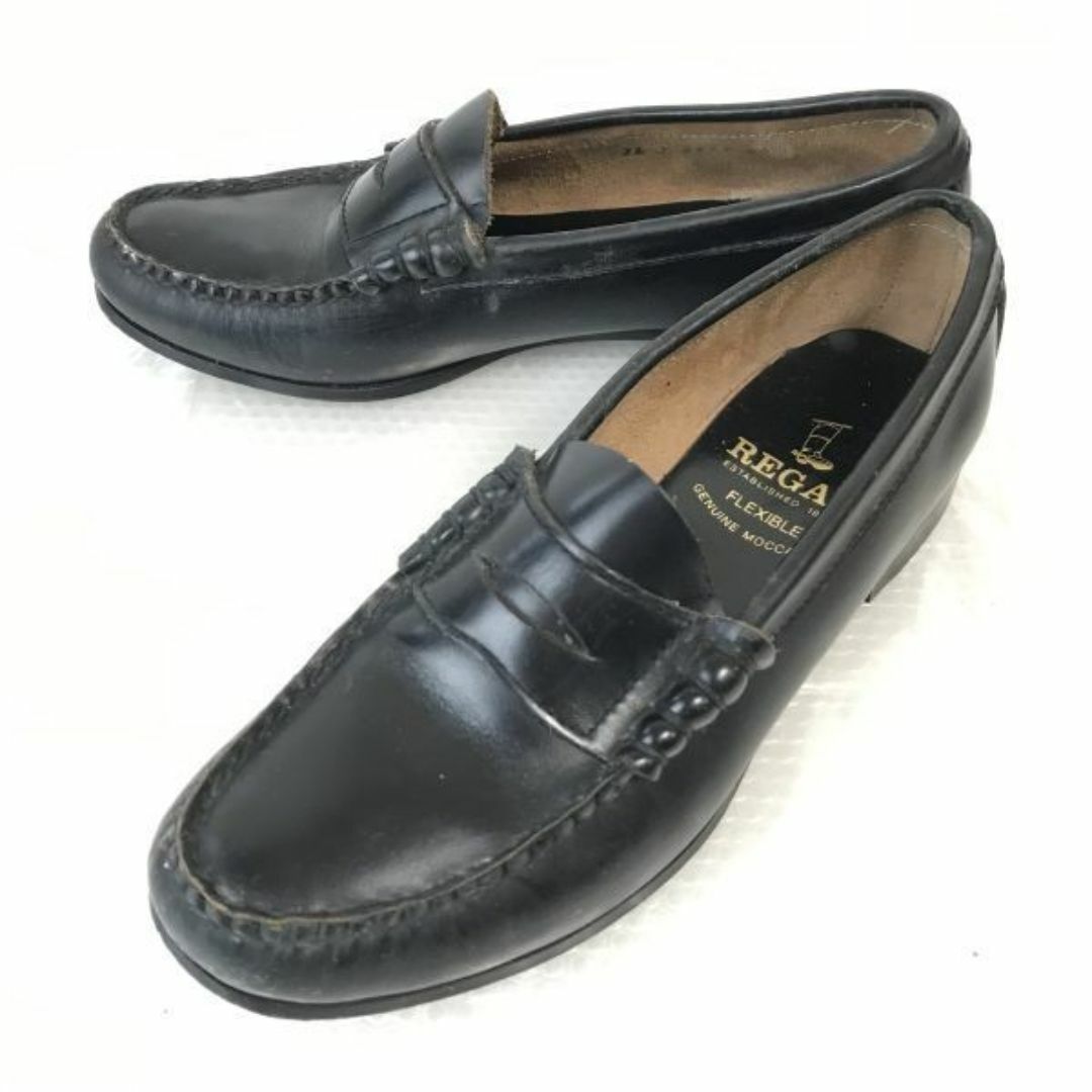 リーガル/REGAL★グッドイヤー製法/本革/ローファー/モカシン【24.0/黒/BLACK】ビジネス/dress shoes◆F-90#BUZZBERG メンズの靴/シューズ(スリッポン/モカシン)の商品写真