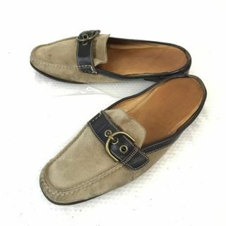 イタリア製★COACH/コーチ★スエードレザー/サボサンダル【7.5/メンズ25.5前後/茶/brown】スリッポン/ローファー/sandal/Shoes◆cQ-559 #BUZZBERG(サンダル)