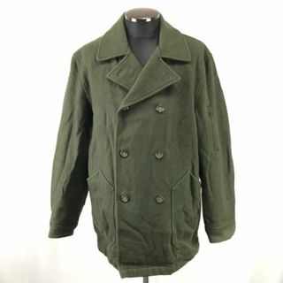 シップス(SHIPS)の日本製/vintage★シップス/SHIPS★ショート丈/ウール ピーコート【3/メンズL/モスグリーン/moss green】チファーCO製/Jumpers◆mBH348 BUZZBERG(ピーコート)