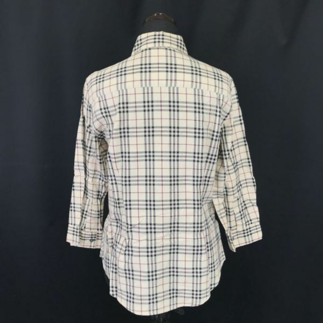 BURBERRY(バーバリー)のUK/イングランド製★BURBERRY★七分袖シャツ【women’s size -M（日本サイズM?L相当/ベージュ/チェック】Tops/Shirts◆senBH139 #BUZZBERG レディースのトップス(シャツ/ブラウス(長袖/七分))の商品写真