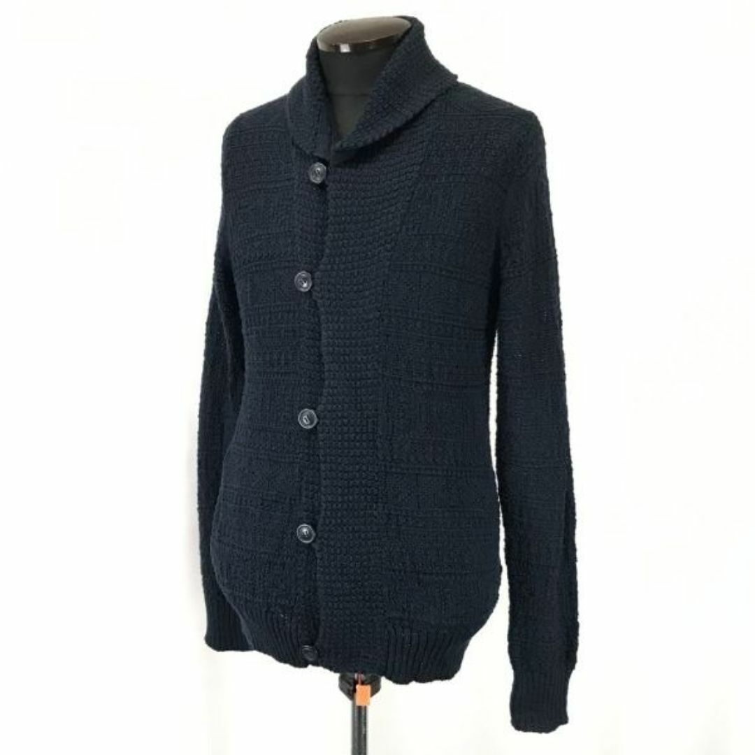 メンズメルローズ/MEN'S MELROSE★麻56％/カーディガン/ニットジャケット【3/メンズL/紺/navy】Jackets/Cardigan◆cBH391 #BUZZBERG メンズのトップス(カーディガン)の商品写真