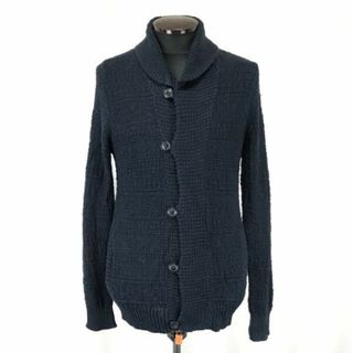 メンズメルローズ/MEN'S MELROSE★麻56％/カーディガン/ニットジャケット【3/メンズL/紺/navy】Jackets/Cardigan◆cBH391 #BUZZBERG(カーディガン)