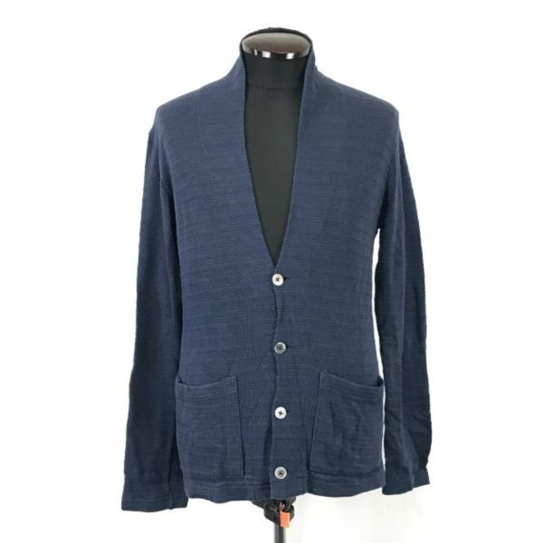 ナノユニバース/nano universe★コットン100％/ニットカーディガン【メンズS/紺/navy】Tops/Cardigan◆zBH336 BUZZBERG メンズのトップス(カーディガン)の商品写真