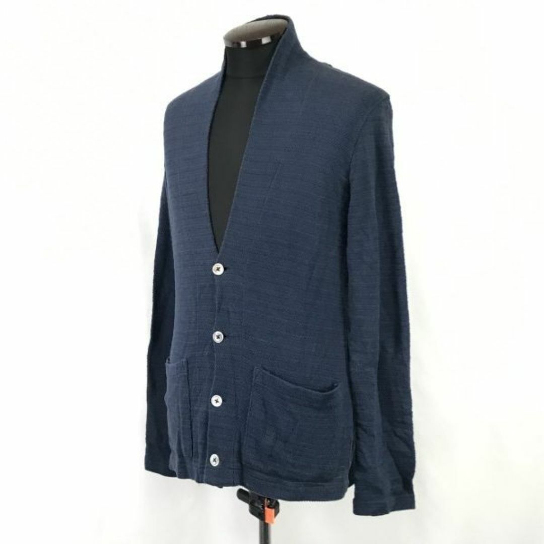 ナノユニバース/nano universe★コットン100％/ニットカーディガン【メンズS/紺/navy】Tops/Cardigan◆zBH336 BUZZBERG メンズのトップス(カーディガン)の商品写真