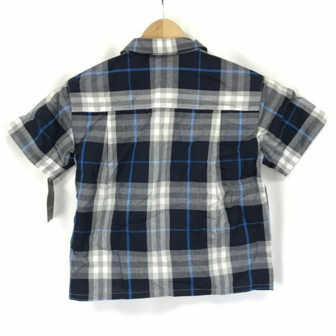 BURBERRY(バーバリー)のタグ付き新古品★Burberry★ジップアップ/半袖シャツ【男の子110/グレー×紺/チェック】三陽商会/バーバリー◆BG865 #BUZZBERG キッズ/ベビー/マタニティのキッズ服男の子用(90cm~)(Tシャツ/カットソー)の商品写真