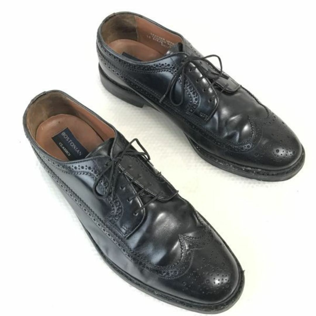 ボストニアン/BOSTONIAN★本革/グッドイヤー製法/ロングウイングチップ【10EEE/E/28.0/黒/BLACK】ビジネス/dress shoes◆bJ-108 BUZZBERG メンズの靴/シューズ(ドレス/ビジネス)の商品写真