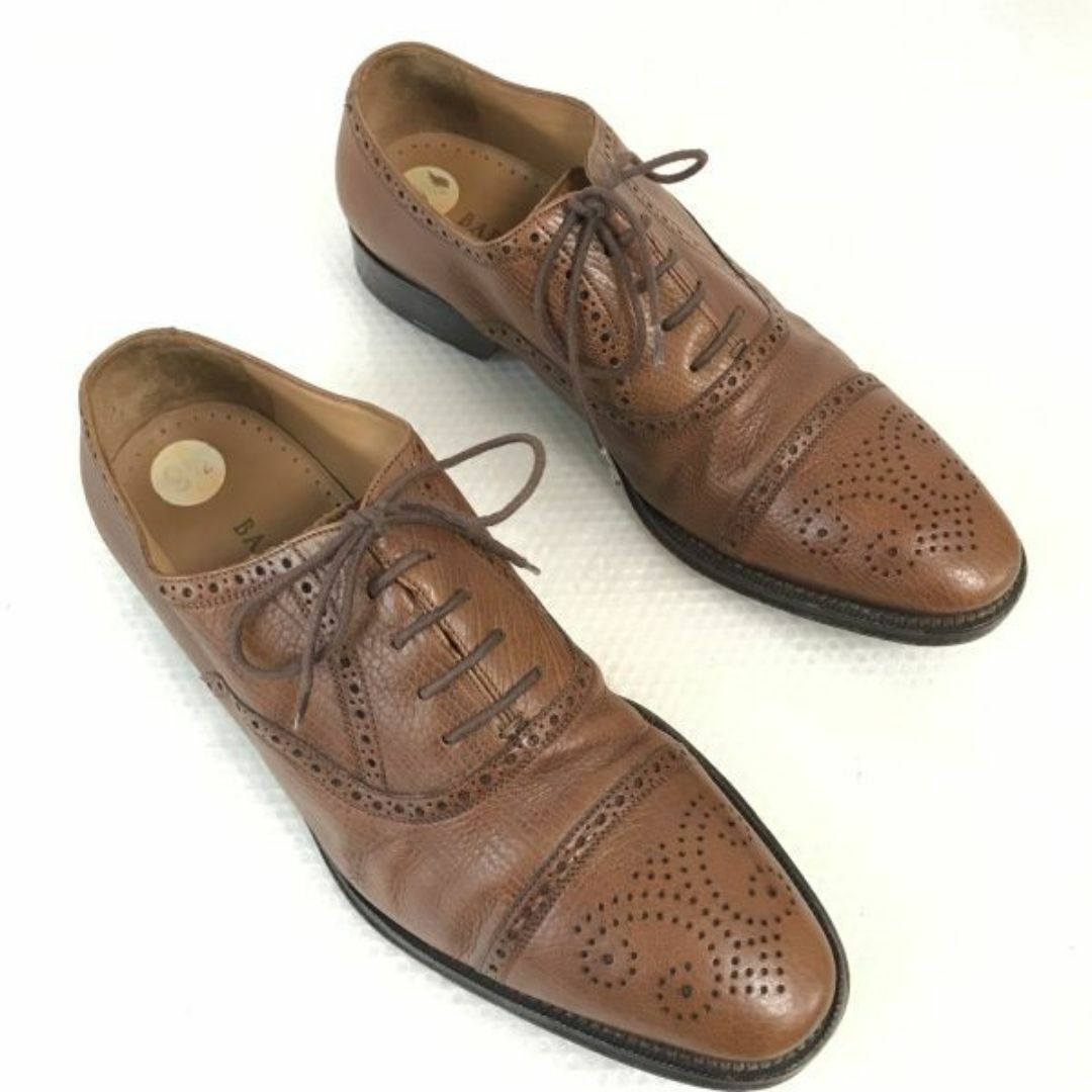 スペイン王室御用達★バラッツ/BARRATS 1890★シボ本革/マッケイ製法/セミブローグ【9.5/28.0/茶/BROWN】ビジネス/dress shoes◆bJ-110 BUZZBERG メンズの靴/シューズ(ドレス/ビジネス)の商品写真