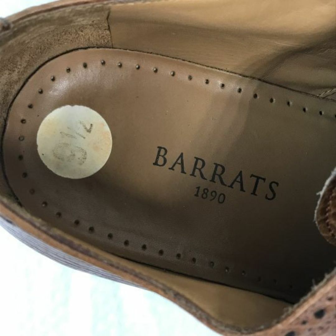 スペイン王室御用達★バラッツ/BARRATS 1890★シボ本革/マッケイ製法/セミブローグ【9.5/28.0/茶/BROWN】ビジネス/dress shoes◆bJ-110 BUZZBERG メンズの靴/シューズ(ドレス/ビジネス)の商品写真