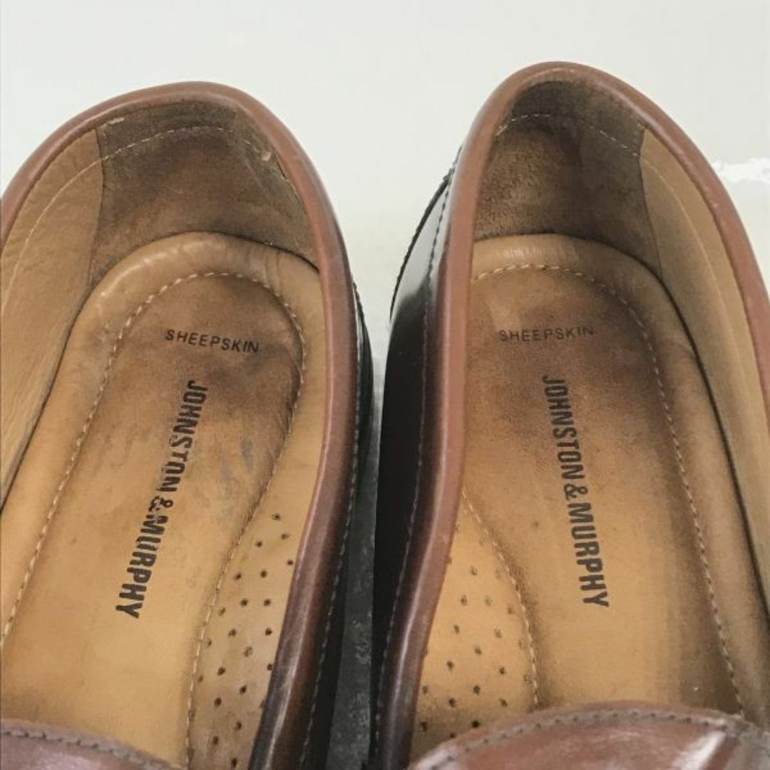 ジョンストン＆マーフィー/JOHNSTON＆MURPHY★シープスキン/羊革/マッケイ製法/タッセルローファー【9.5M/27.0-27.5/茶/BROWN】◆bJ-63 BUZZBERG メンズの靴/シューズ(スリッポン/モカシン)の商品写真