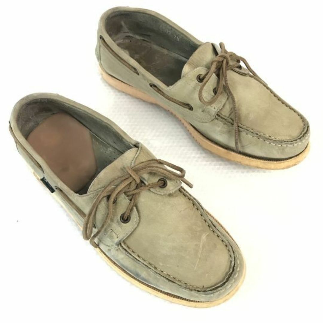 パラブーツ/PARABOOT/MARINEモデル★本革/マッケイ製法/モカシン/デッキシューズ【7.5/26.0/ベージュ/BEIGE】スリッポン◆bJ-77 BUZZBERG メンズの靴/シューズ(ブーツ)の商品写真