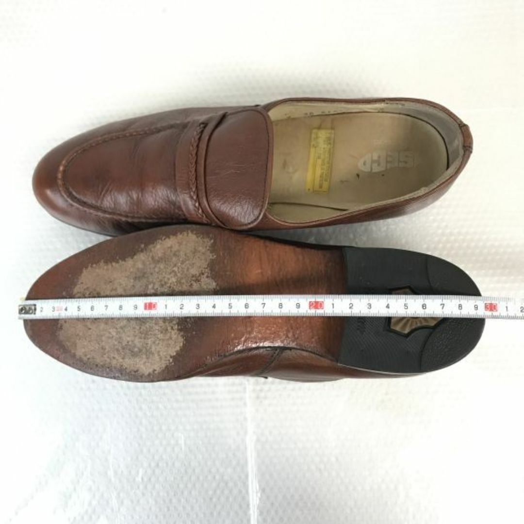 カナダ製/Vintage★Sanitiged ISECD★スチールトゥ/スリッポンシューズ【9/26.5-27.0/茶/BROWN】安全靴/セーフティー/dress shoes◆bJ-90 BUZZBERG メンズの靴/シューズ(スリッポン/モカシン)の商品写真