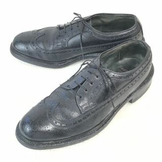 試着交換OK！60s-70s/USA製/Vintage★Bootmaster by Thom McAn/トムマッキャン★シボ本革/ロングウイングチップ【26.5-27.0/黒/BLACK】 shoes◆bi-179 #BUZZBERG(ドレス/ビジネス)