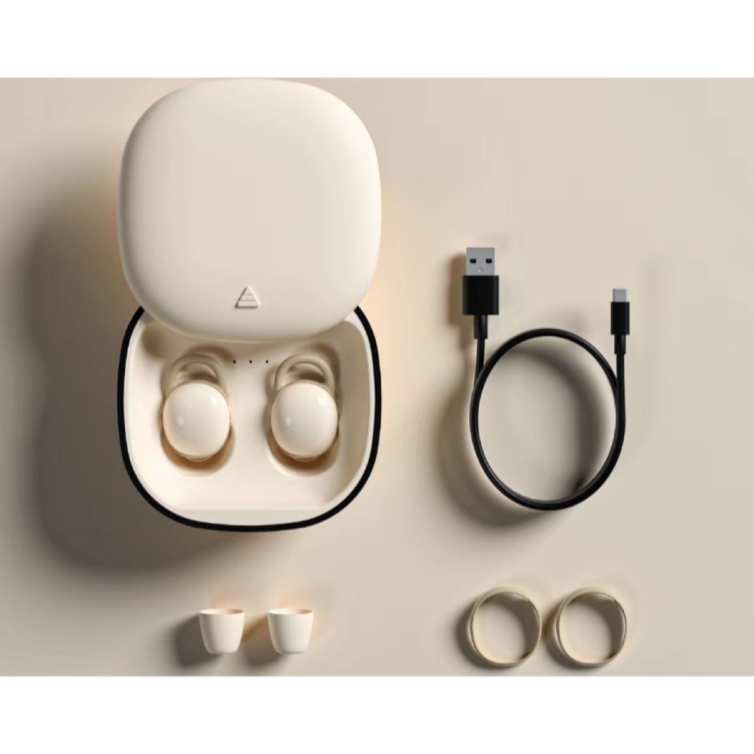ワイヤレスイヤホン ノイズキャンセリング Bluetooth ホワイト スマホ/家電/カメラのオーディオ機器(ヘッドフォン/イヤフォン)の商品写真