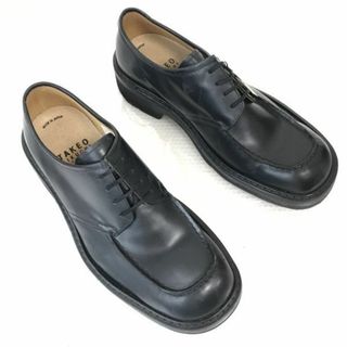 未使用品★タケオキクチ/TAKEO KIKUCHI★Made in Japan/本革/Uチップ【24.5/黒/BLACK】ビジネス/dress shoes◆bG-184#BUZZBERG